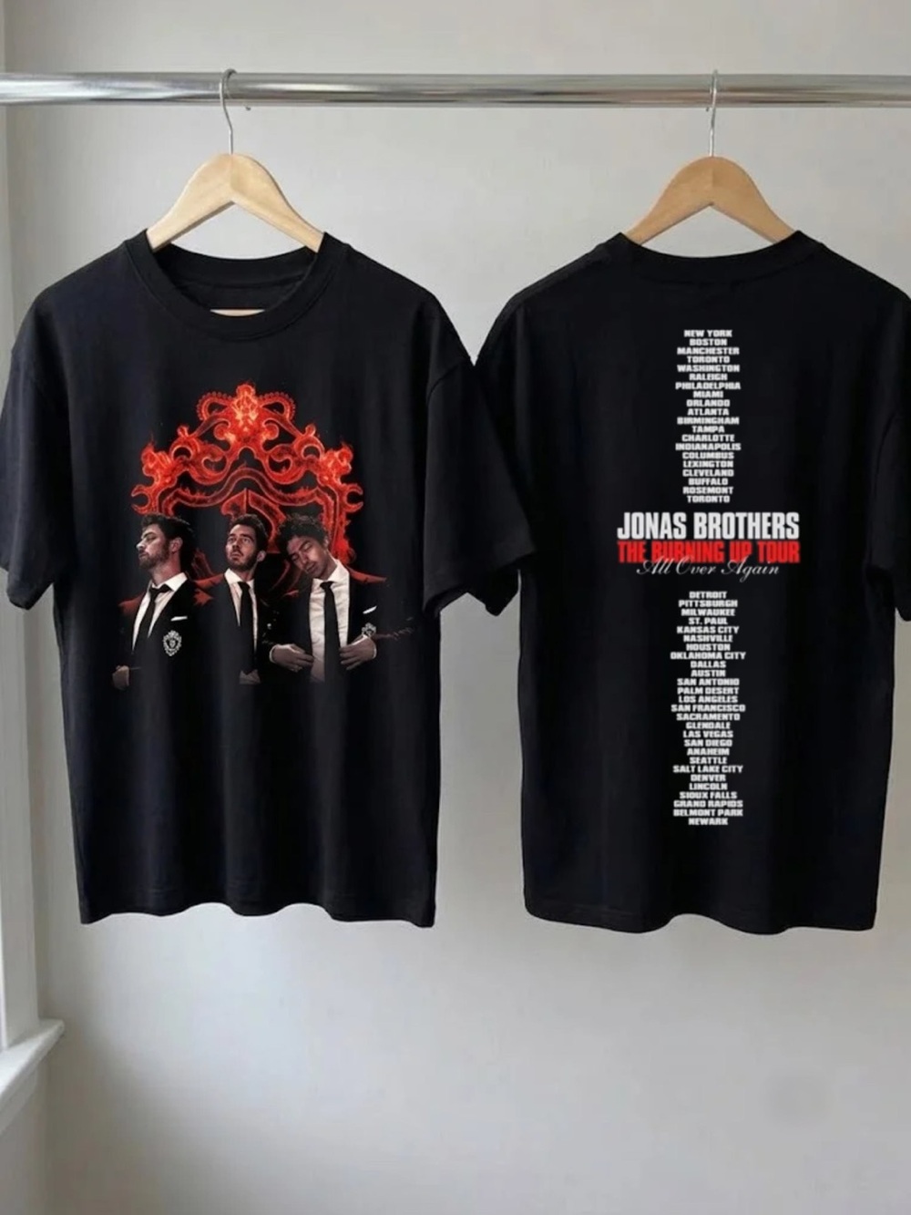 Jonas Brothers Burning Up All Over Again 2026 Crest Tour T-shirt